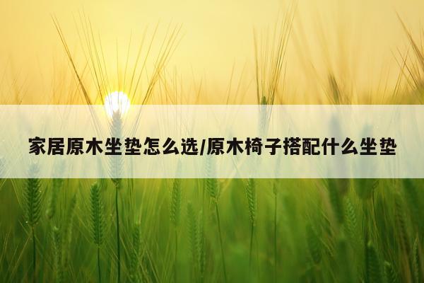 家居原木坐垫怎么选/原木椅子搭配什么坐垫