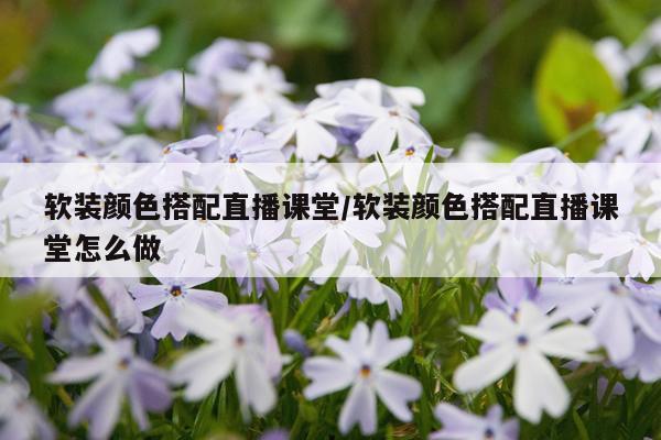 软装颜色搭配直播课堂/软装颜色搭配直播课堂怎么做