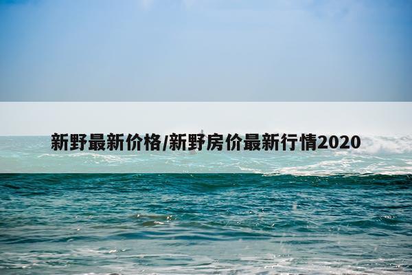 新野最新价格/新野房价最新行情2020