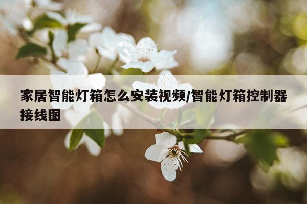 家居智能灯箱怎么安装视频/智能灯箱控制器接线图
