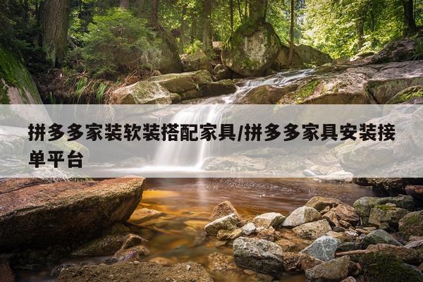 拼多多家装软装搭配家具/拼多多家具安装接单平台
