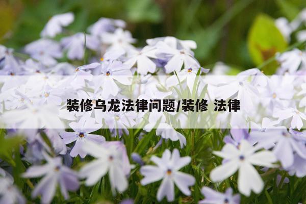 装修乌龙法律问题/装修 法律