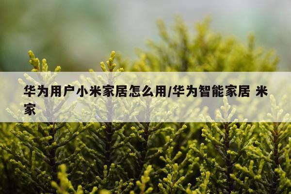 华为用户小米家居怎么用/华为智能家居 米家